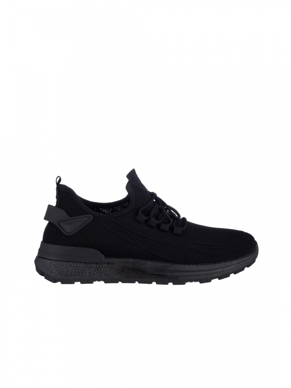 Ανδρικά αθλητικά παπούτσια μαύρα από ύφασμα Kaiden, 4 - Kalapod.gr