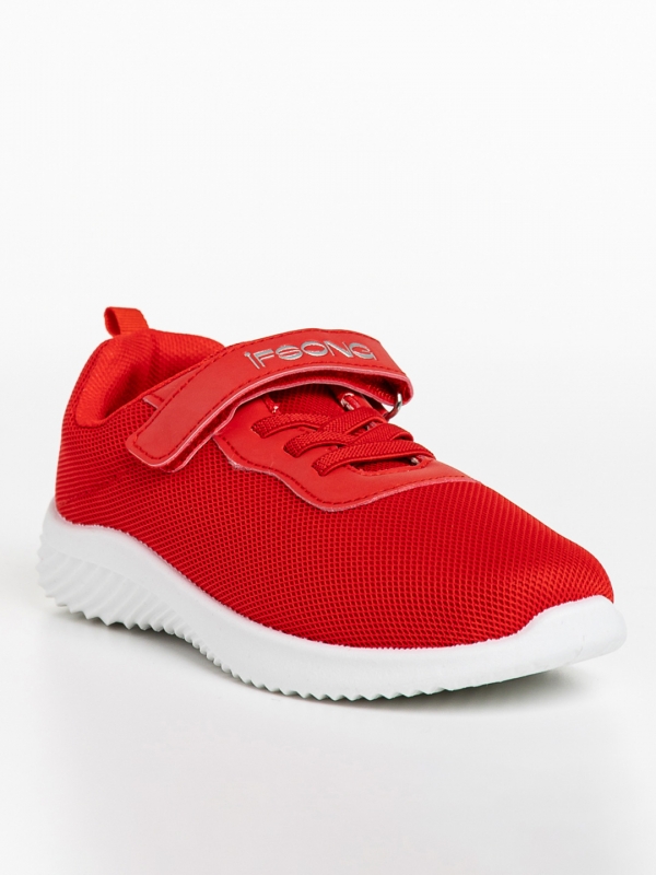 Παιδικά αθλητικά παπούτσια κόκκινα από ύφασμα Amie, 2 - Kalapod.gr
