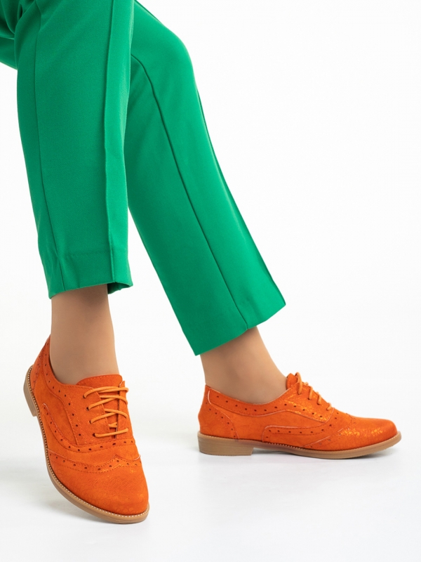 Γυναικεία παπούτσια  πορτοκαλί από οικολογικό δέρμα  Ragna - Kalapod.gr