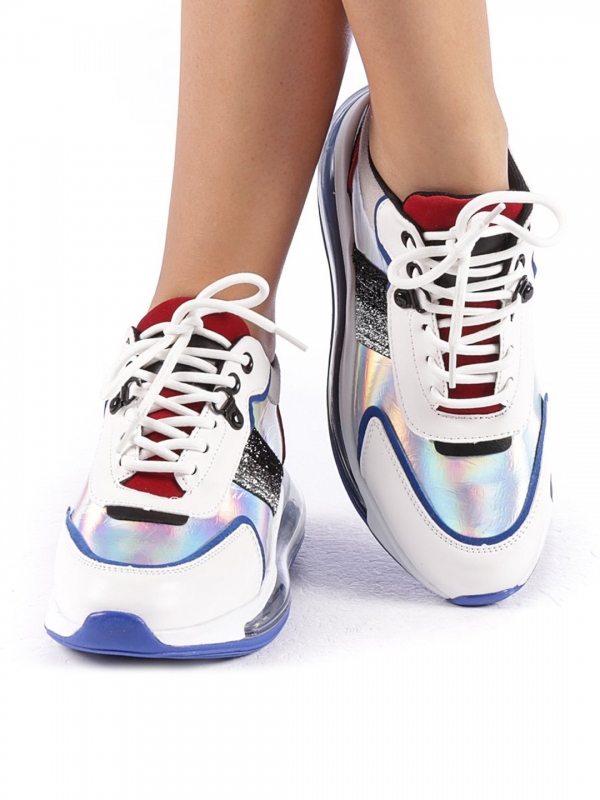Γυναικεία αθλητικά παπούτσια Tamina λευκό με μπλε, 2 - Kalapod.gr