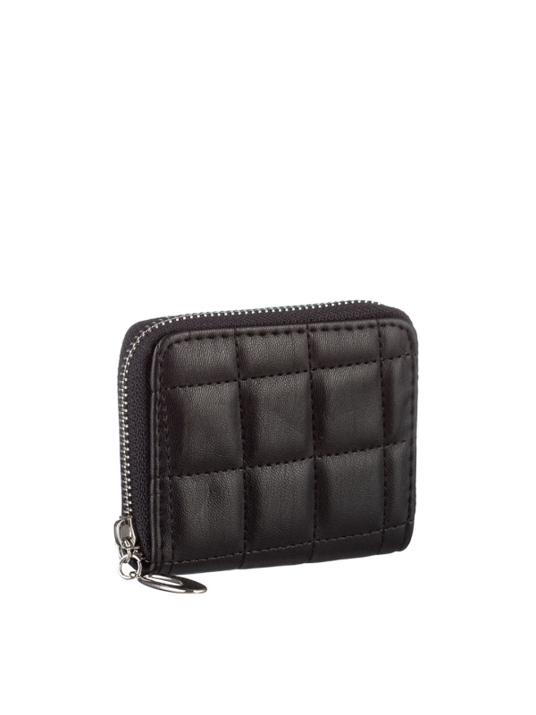 Γυναικείο πορτοφόλι μαύρο από οικολογικό δέρμα  Tomasa, 3 - Kalapod.gr