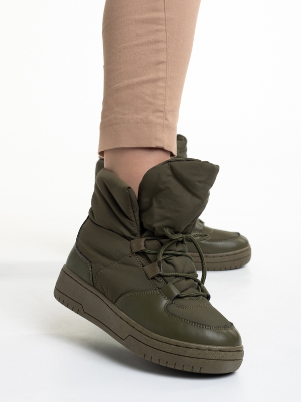 Γυναικείες μπότες πράσινες από ύφασμα  Cloelia, 3 - Kalapod.gr