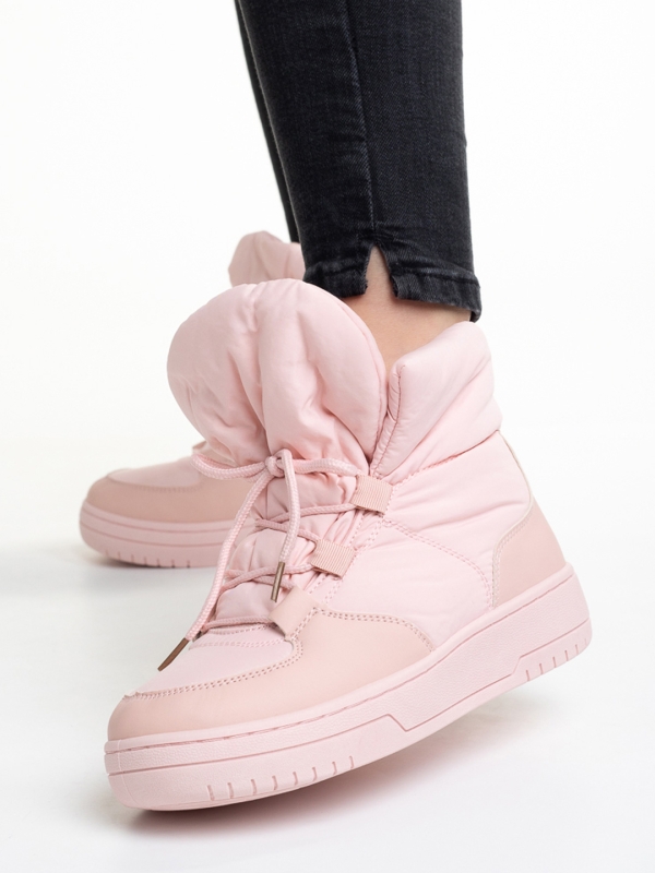 Γυναικείες μπότες ροζ από ύφασμα  Cloelia, 3 - Kalapod.gr