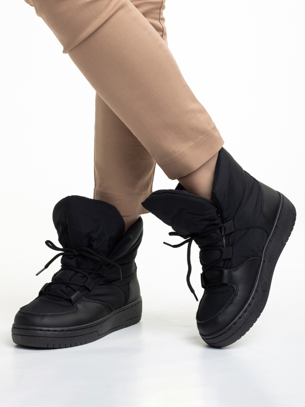 Γυναικείες μπότες μαύρες από ύφασμα  Cloelia, 4 - Kalapod.gr