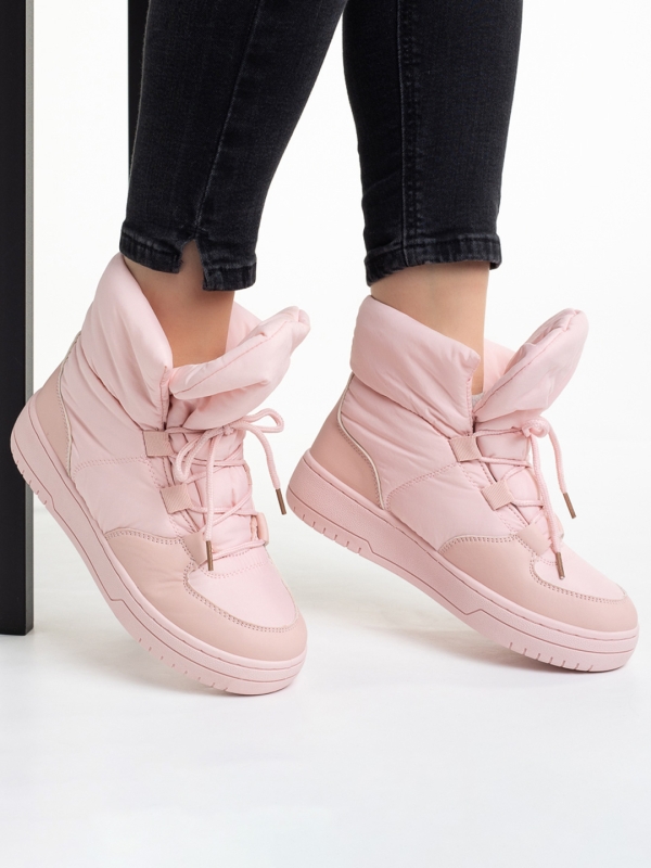 Γυναικείες μπότες ροζ από ύφασμα  Cloelia, 5 - Kalapod.gr