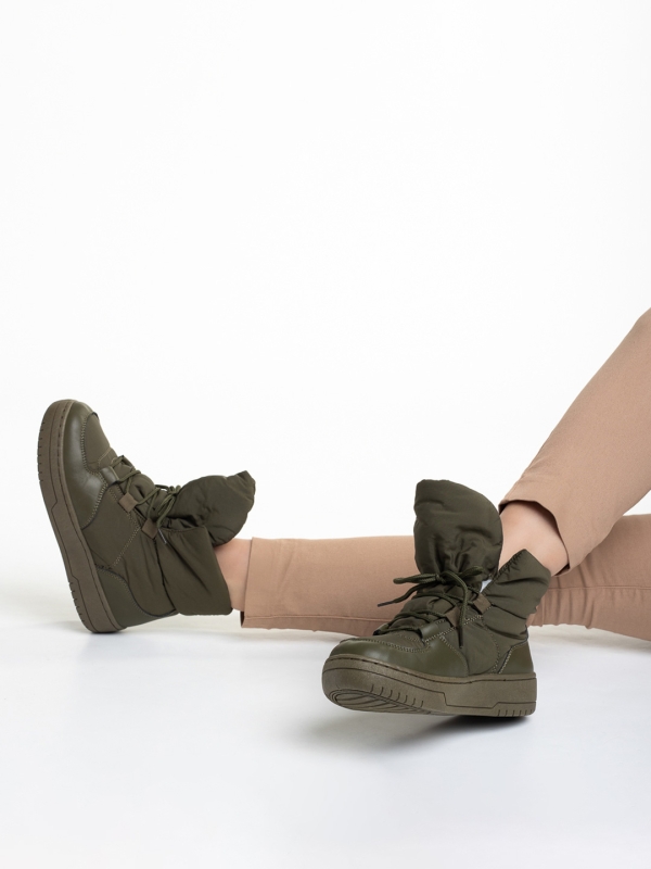 Γυναικείες μπότες πράσινες από ύφασμα  Cloelia, 5 - Kalapod.gr