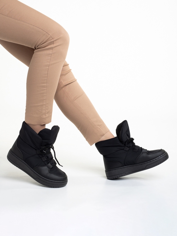 Γυναικείες μπότες μαύρες από ύφασμα  Cloelia, 5 - Kalapod.gr