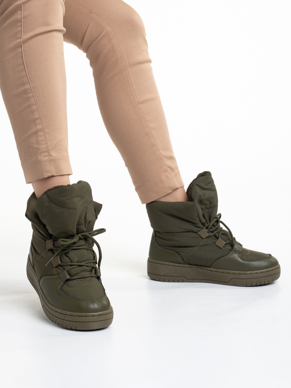Γυναικείες μπότες πράσινες από ύφασμα  Cloelia, 6 - Kalapod.gr