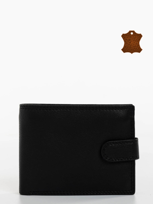 Ανδρικό πορτοφόλι μαύρη από φυσικό δέρμα Nando - Kalapod.gr