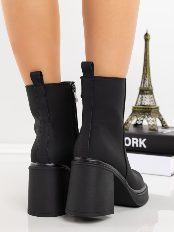 Μποτάκια με χοντρό τακούνι Ayona Μαύρο, 5 - Kalapod.gr