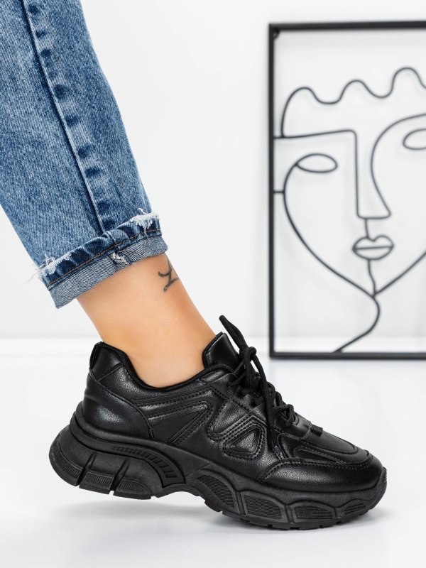 Γυναικεία αθλητικά παπούτσια Karisa Μαύρο, 3 - Kalapod.gr