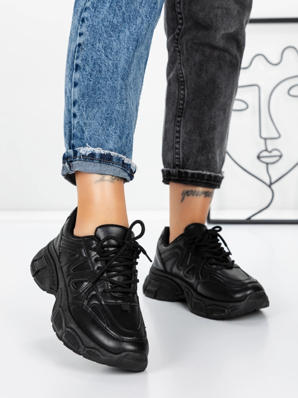 Γυναικεία αθλητικά παπούτσια Karisa Μαύρο, 4 - Kalapod.gr