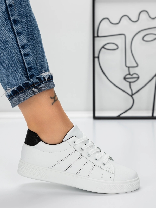 Γυναικεία αθλητικά παπούτσια Fatinza  Λευκό-Μαύρο, 3 - Kalapod.gr