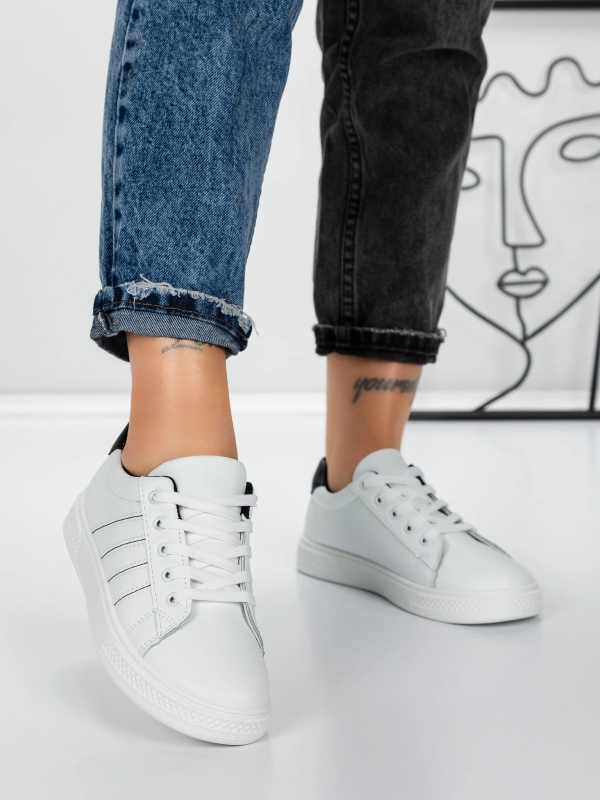 Γυναικεία αθλητικά παπούτσια Fatinza  Λευκό-Μαύρο, 4 - Kalapod.gr