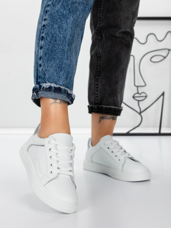 Γυναικεία αθλητικά παπούτσια Jamarni Λευκό-Ασήμι, 4 - Kalapod.gr