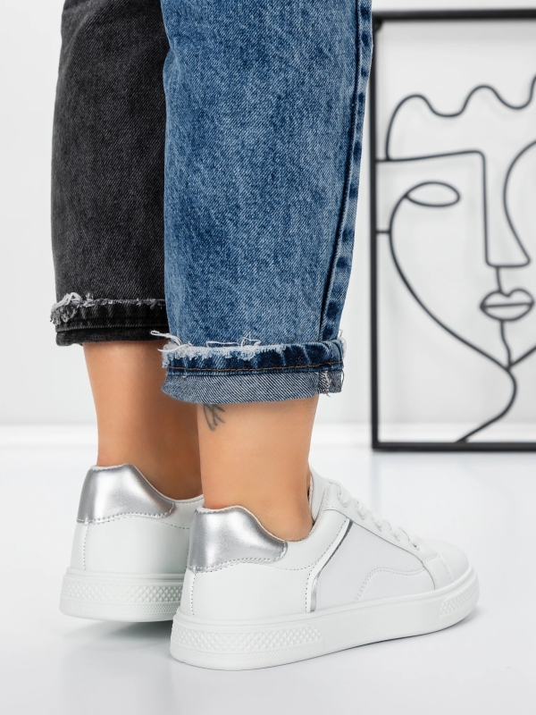 Γυναικεία αθλητικά παπούτσια Jamarni Λευκό-Ασήμι, 5 - Kalapod.gr