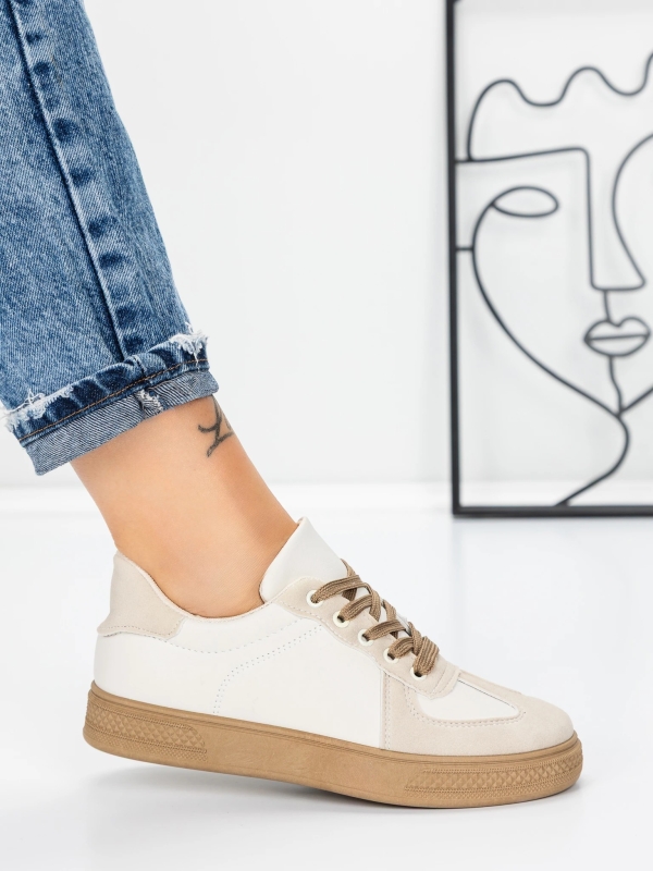 Γυναικεία αθλητικά παπούτσια Veida Μπεζ-Χακί, 3 - Kalapod.gr