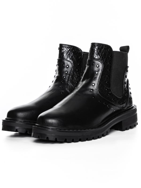 Γυναικεία μπότινια γκρί μαύρα, 4 - Kalapod.gr