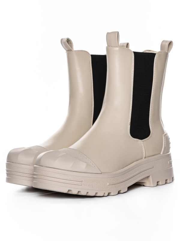 Γυναικείες μπότες  Belisa μπεζ με μαύρο, 8 - Kalapod.gr