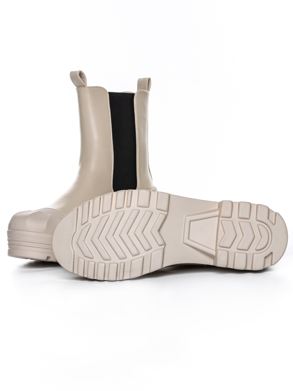 Γυναικείες μπότες  Belisa μπεζ με μαύρο, 9 - Kalapod.gr